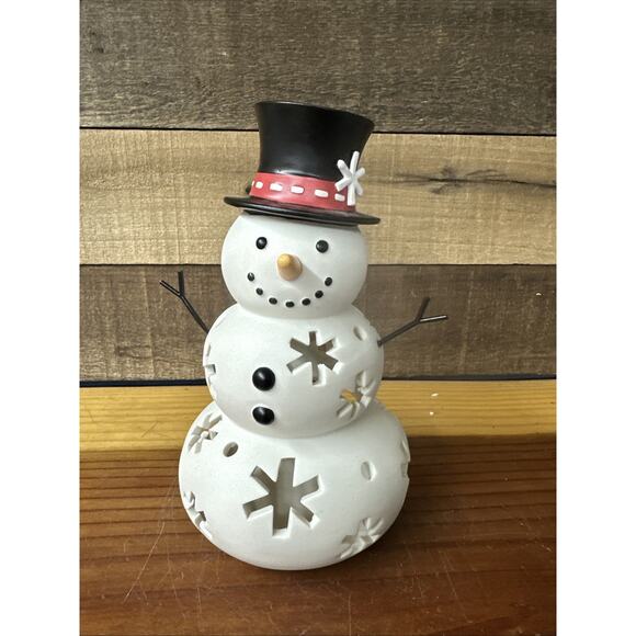Partylite Snowman Tealight Candle Holder 7.5" Mr. Snow No Box - Picture 1 of 6